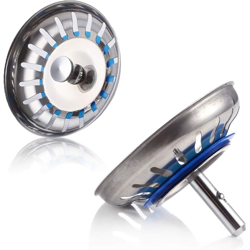 Tappo Per Lavello In Acciaio Inox Da 2 Pezzi, Tappo Per Lavello, Filtro Per Lavello In Acciaio Inox Per Cucina E Bagno, Tappo Per Lavello Con Foro Per Lavello, Diametro 80 Mm