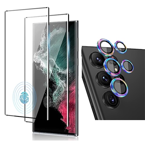 2 Sätze Schutzfolie Kamera Schutzfolie Für Samsung Galaxy S25 Ultra S25 Ultra Plus S24 Ultra Plus S23 S22 S21 S20 Plus Ultra Note 20 Ultra 10 Plus Gehärtetes Glas 9H Härte Anti-Fingerprint High Image