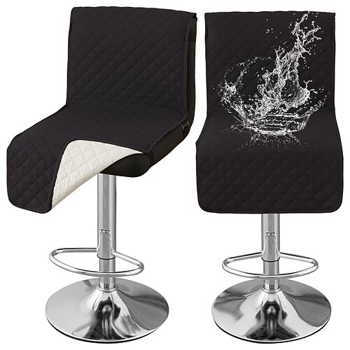 100 % wasserdichte Barhockerbezüge mit Rückenlehne, dehnbare Barhockerbezüge, abnehmbare und waschbare Sitzbezüge Image
