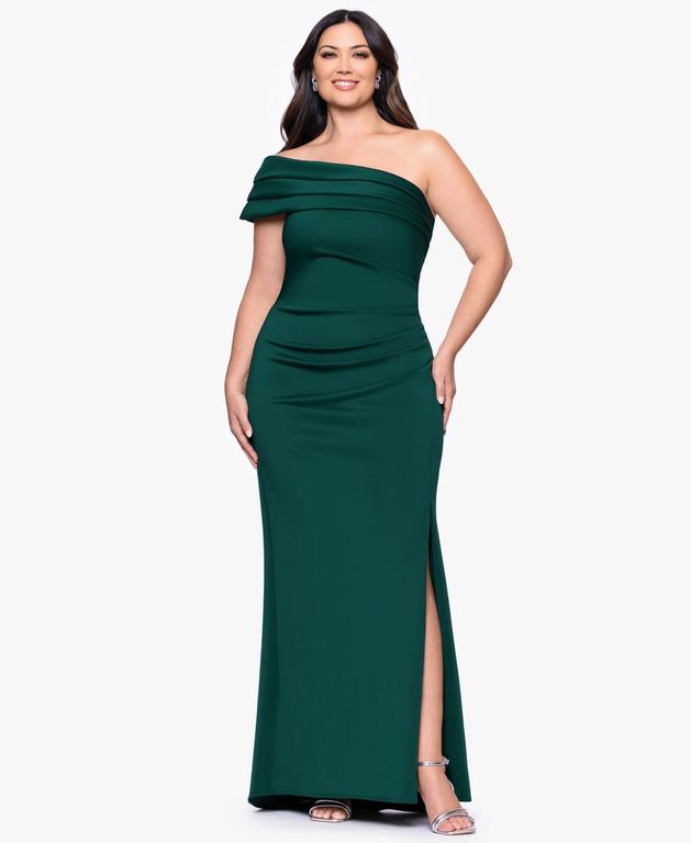 Plus Size Sleeveless Maxi Dress - Green - Xscape Dresses