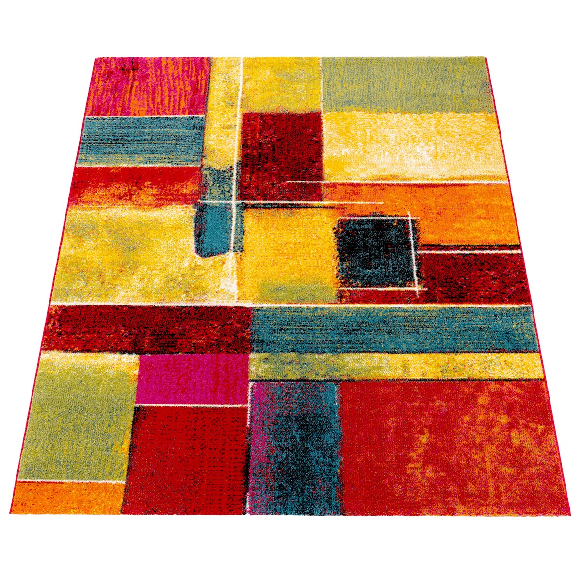 KADIMA DESIGN Teppich Kurzflor Abstrakt Wohnzimmer schmutzabweisend Mehrfarbig Rechteckig 200x290 | 100% Polypropylen | Florhöhe: 12 mm | nur Handreinigung Image