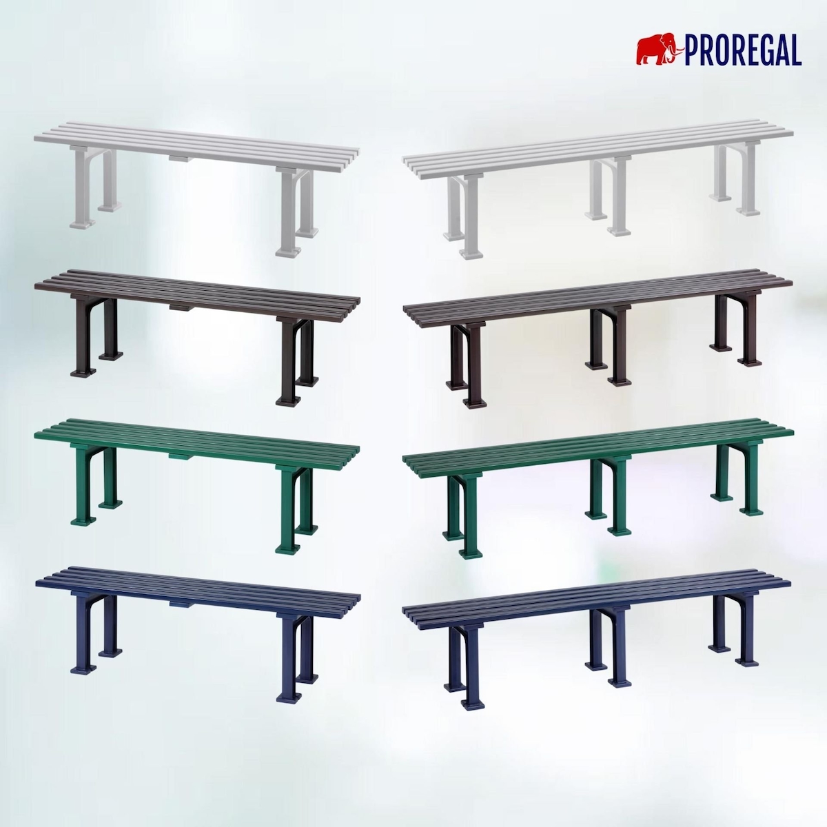 PROREGAL Gartenbank Kuba | 3-Sitzer | Braun | HxBxT 42x150x37cm | UV-beständiger Kunststoff | Parkbank Sitzbank Gartenbänke Balkon Terrasse Image
