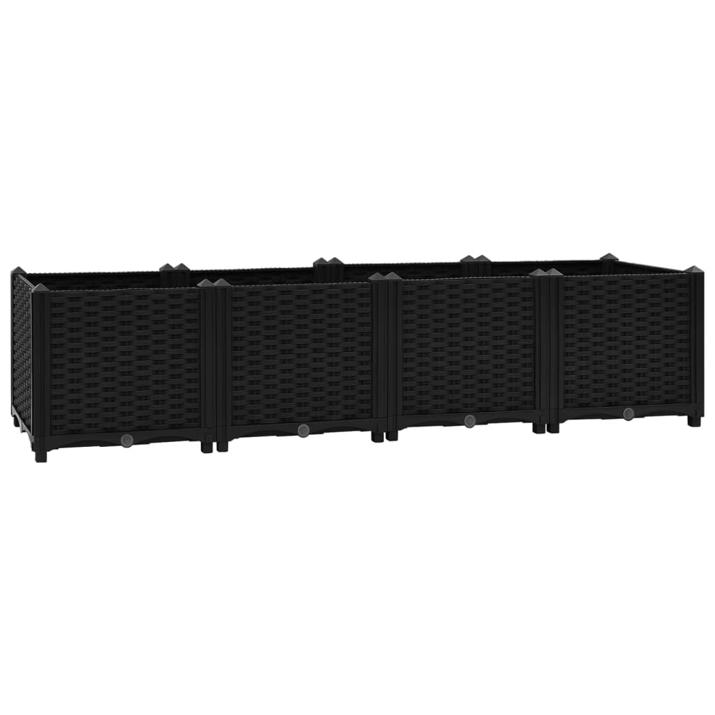 Helloshop26 - Hochbeet für Pflanzen und Blumen Garten 160 x 40 x 38 cm schwarzes Polypropylen 02_0000920 Image