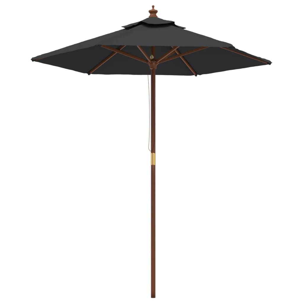 Helloshop26 - Gartenschirm mit Holzstange 196 x 231 cm schwarz 02_0008342 Image