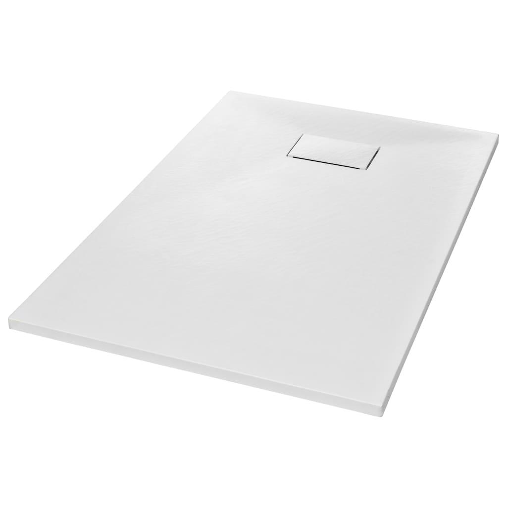 Helloshop26 - Rechteckige Duschwanne für Badezimmer Wohnbereich Standard-Ablauföffnung 9 cm SMC 120 x 70 cm weiß 02_0003446 Image