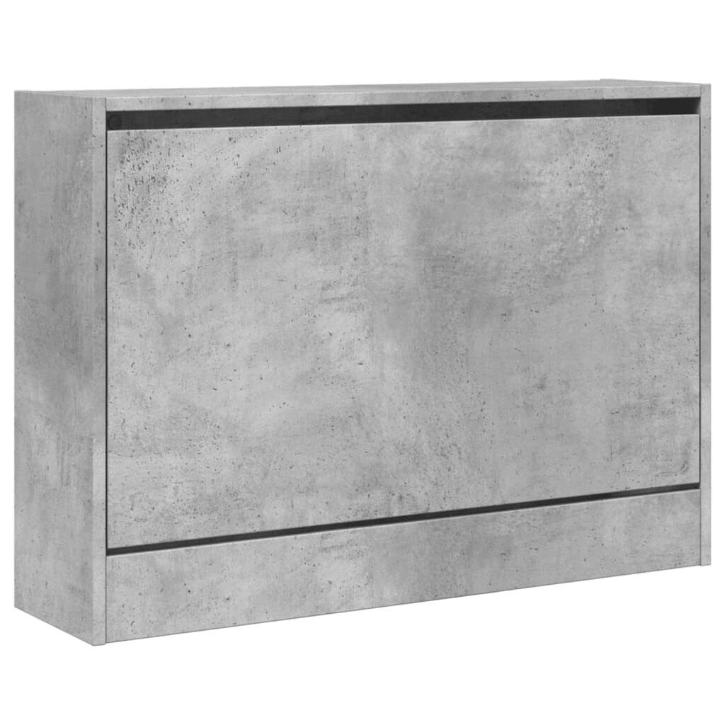 Helloshop26 - Schuhschrank Schuhaufbewahrung Möbel für Eingangsbereich/Flur/Wohnzimmer 80 x 21 x 57 cm Holzwerkstoff grau 02_0021850 Image