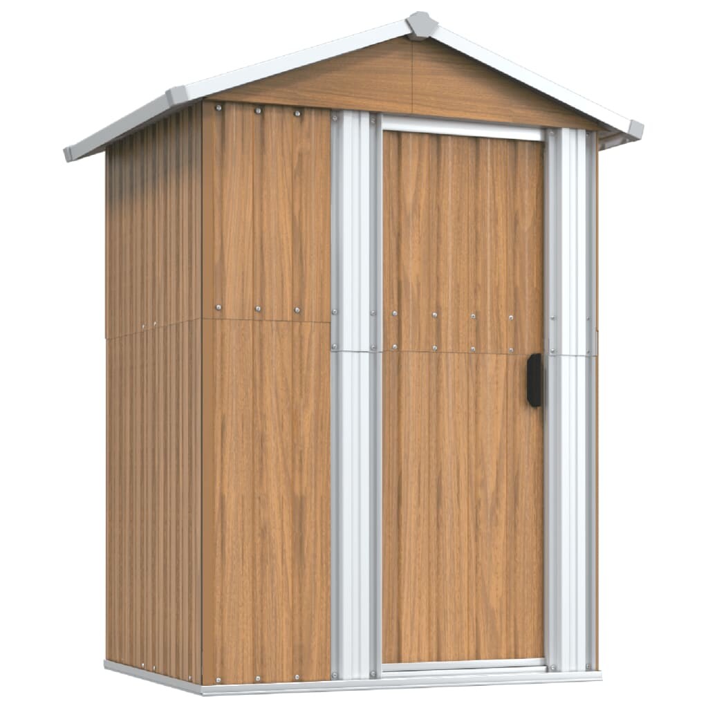 Helloshop26 - Gartenhaus Geräteschuppen Geräteschuppen robustes Gartenhäuschen 126 x 97,5 x 177 cm verzinkter Stahl braun 02_0022267 Image