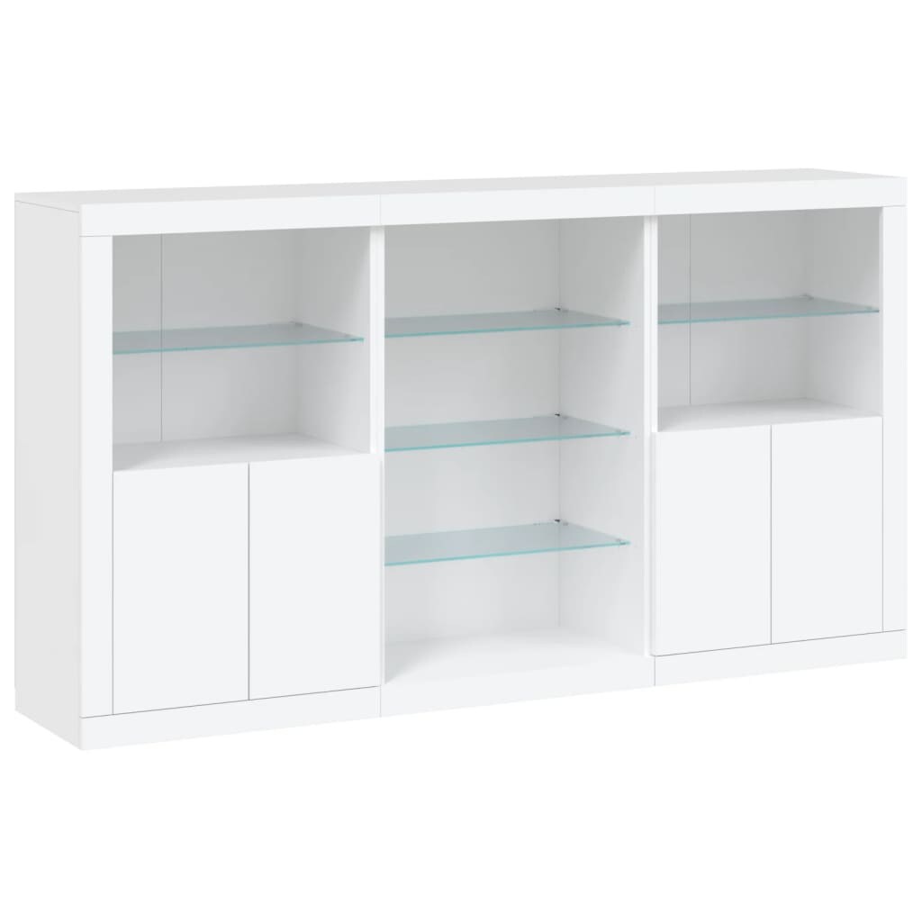 Helloshop26 - Buffet Sideboard Kommode Kleiderschrank Aufbewahrungsmöbel Organizer für Küche Wohnzimmer Lounge mit LED-Beleuchtung 02_0029837 Image