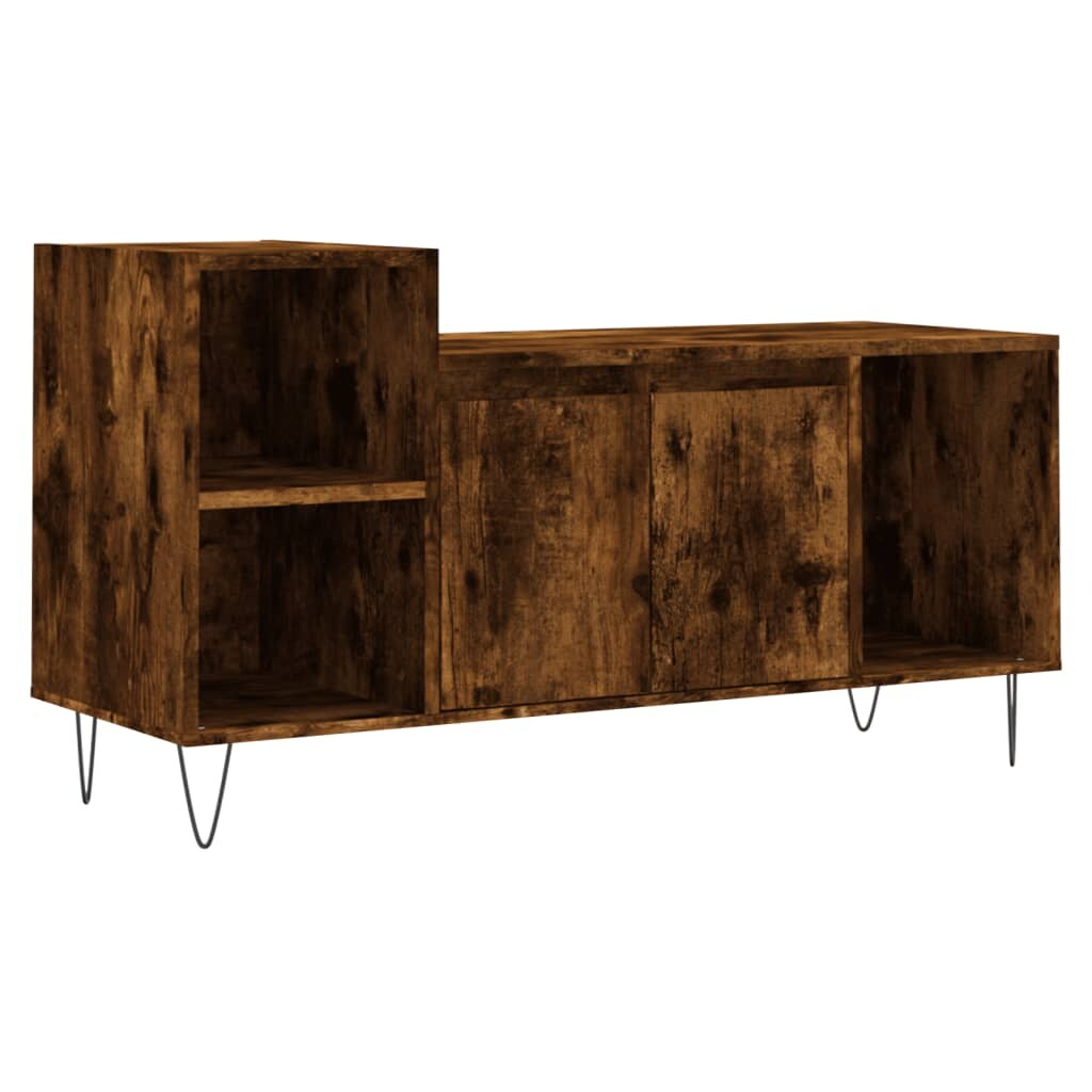 Helloshop26 - Multimedia-TV-Ständer TV-Regal Sideboard TV-Schrank Esszimmer Wohnzimmer Schlafzimmer geräucherte Eiche 100 x 35 x 55 02_0027275 Image