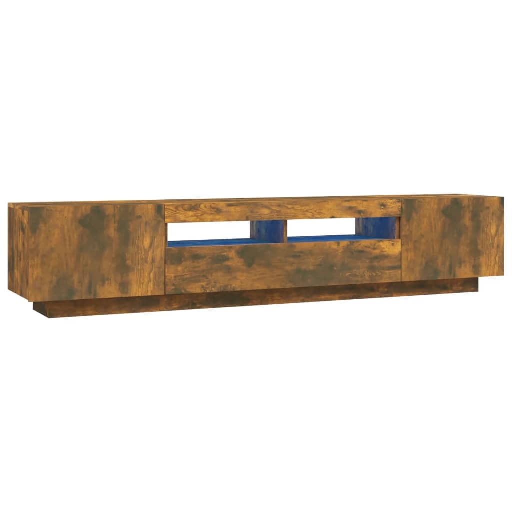 Helloshop26 - 2-teiliges Möbelset bestehend aus Kleiderschrank Sideboard und TV-Ständer Wohn-/Schlafzimmer-Set mit LED-Beleuchtung 02_0025335 Image