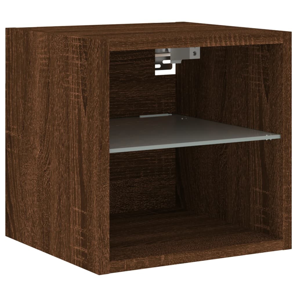 Helloshop26 - Multimedia-TV-Ständer TV-Regal TV-Schrank TV-Sideboard Wohnwand mit LED-Beleuchtung Eiche 30 x 28,5 x 30 cm braun 02_0027944