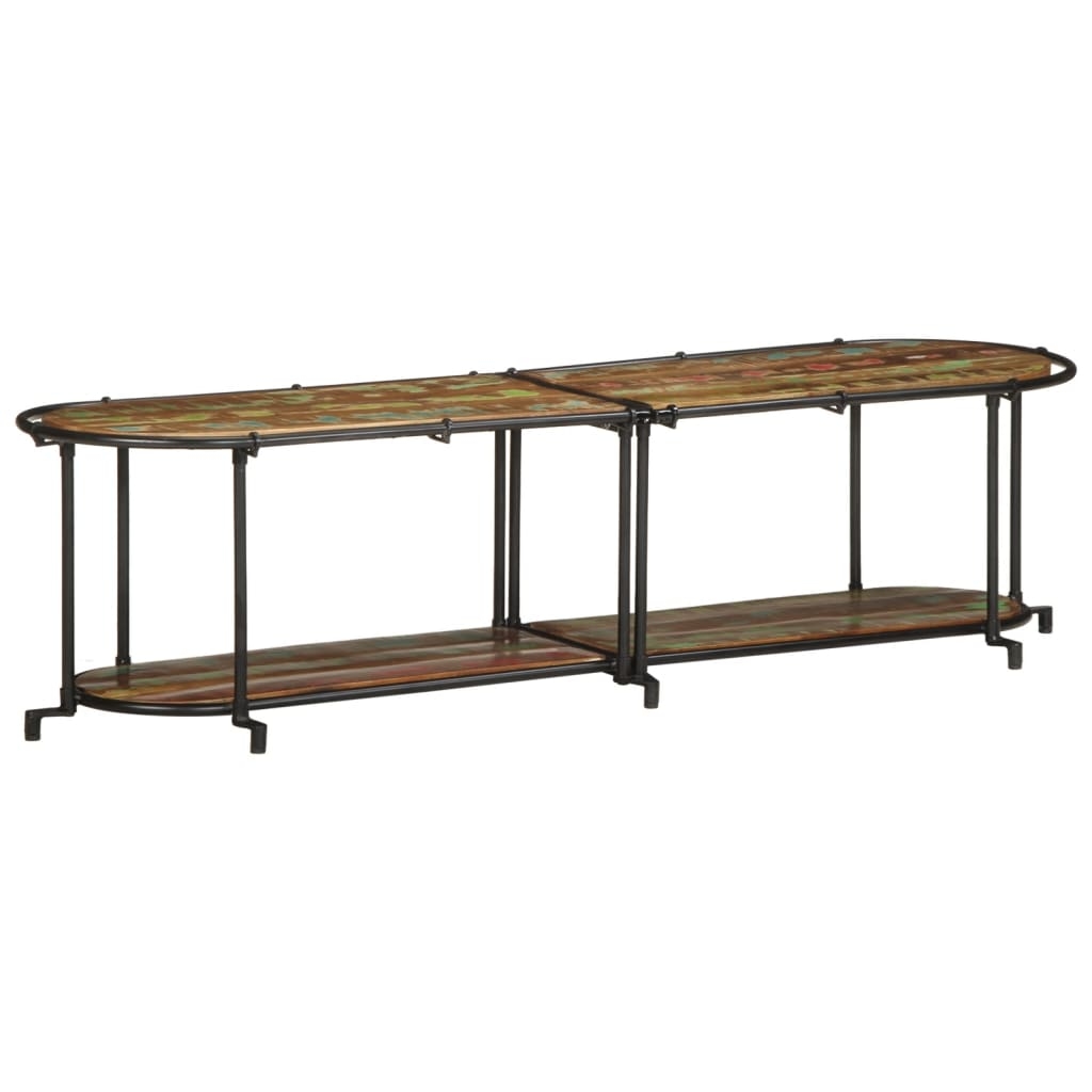 Helloshop26 - Modernes TV-Möbel im Industrial-Stil mit Stauraum 160 x 42 x 40 cm Massivholz braun 02_0057617 Image