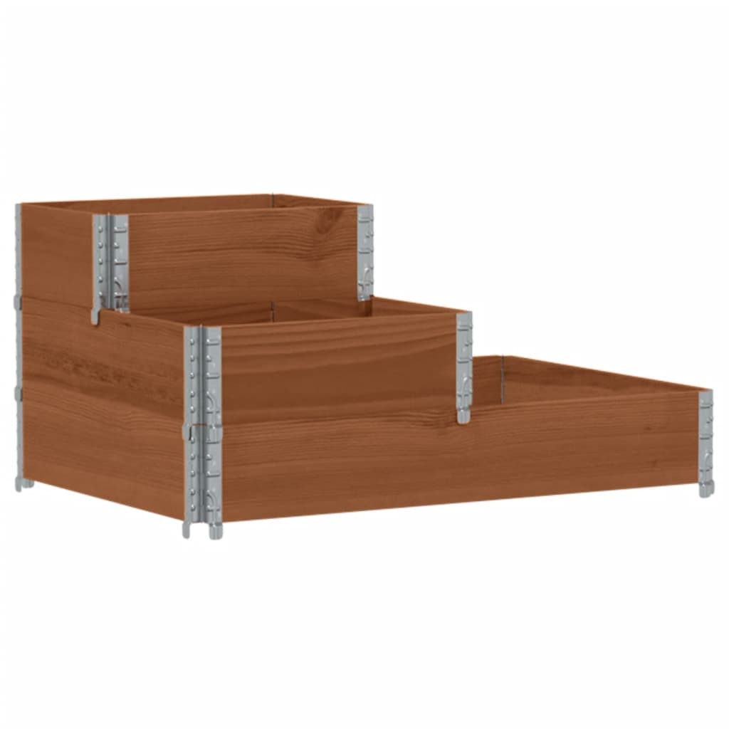 Helloshop26 - Hochbeet/Pflanzkasten für Pflanzen Blumen Terrasse Garten 3 Ebenen 120 x 80 cm massives Kiefernholz braun 02_0039889 Image