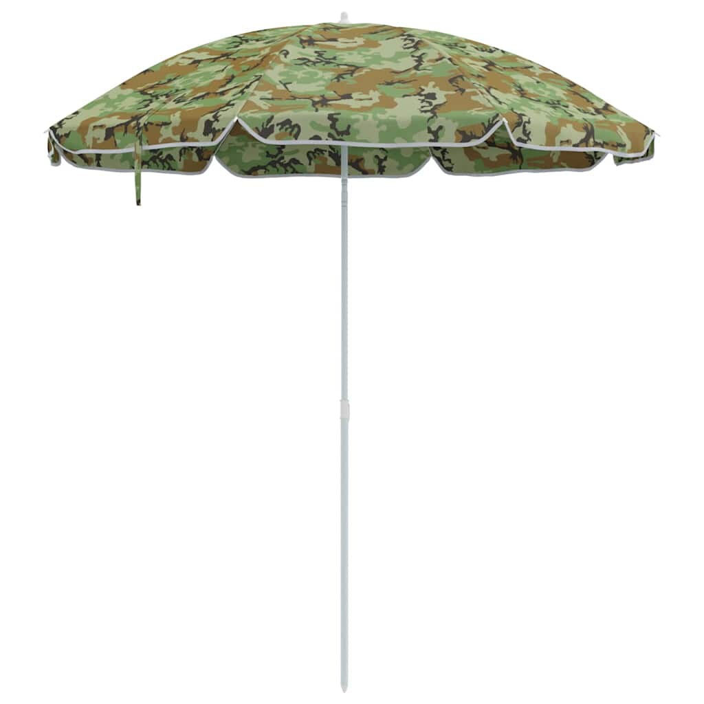 Helloshop26 - Leichter runder Strandsonnenschirm 263 x 263 x 272 cm modern und funktional aus Camouflage-Polyester 02_0056704 Image