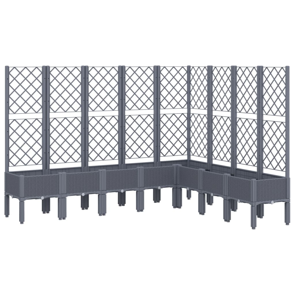 Helloshop26 - Hochbeet für Pflanzen Blumen Terrasse Garten mit Rankgitter 200 x 160 x 142 cm PP grau 02_0038275 Image