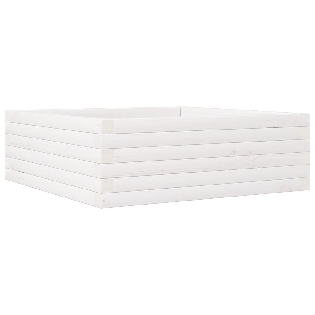 Helloshop26 - Hochbeet für Pflanzen Blumen Terrasse Garten 70 x 70 x 23 cm massives Kiefernholz weiß 02_0037807 Image
