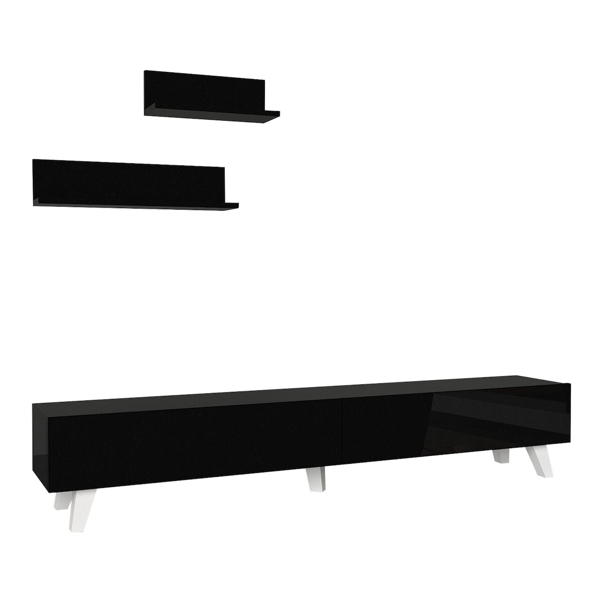 Helloshop26 - TV-Möbel und 2 Regalböden 180 x 31 x 33 cm schwarz 03_0007890 Image
