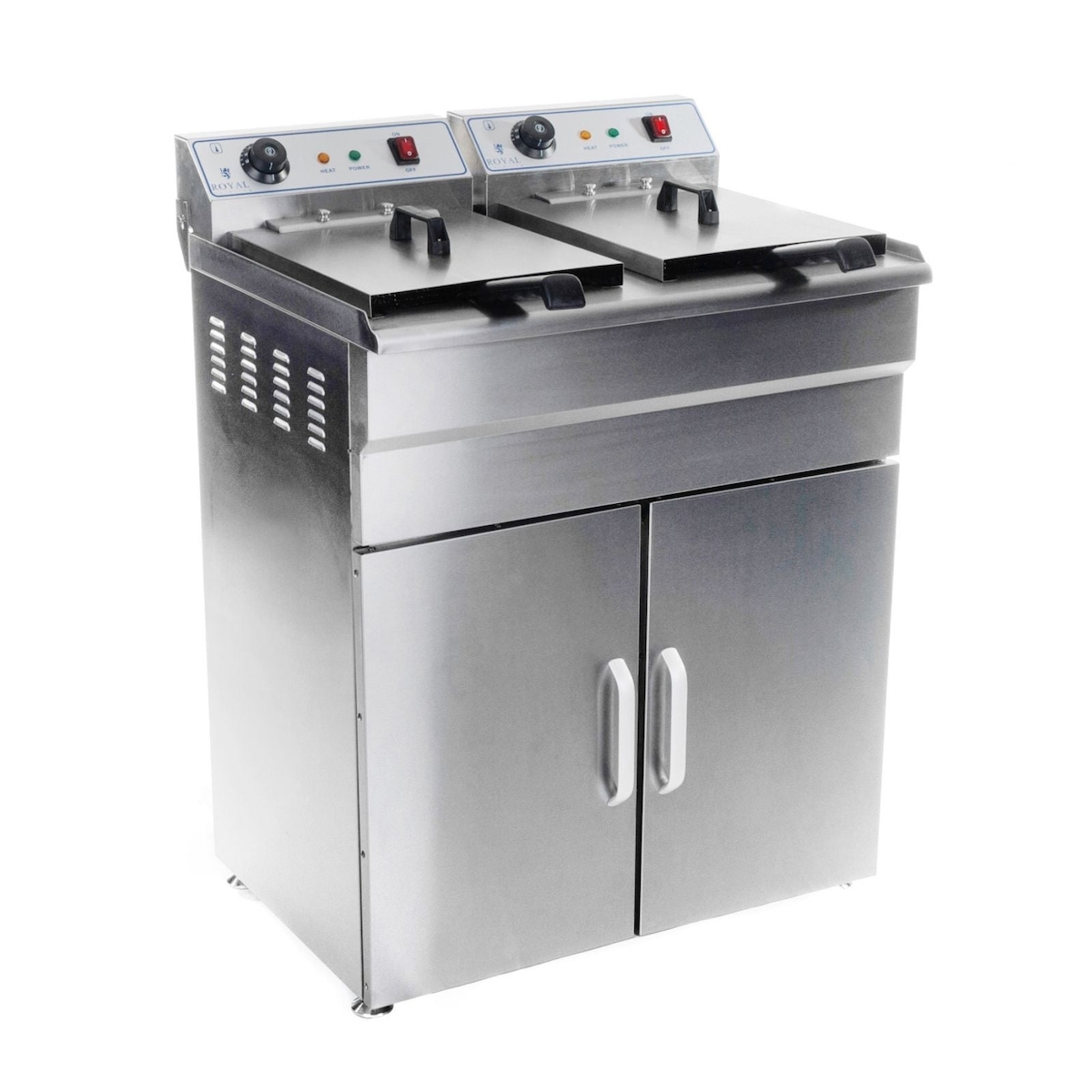 Helloshop26 - Hochwertige Edelstahl-Fritteuse mit zwei 16-Liter-Behältern herausnehmbarer Schüssel und professionellem Timer 3614031 Image