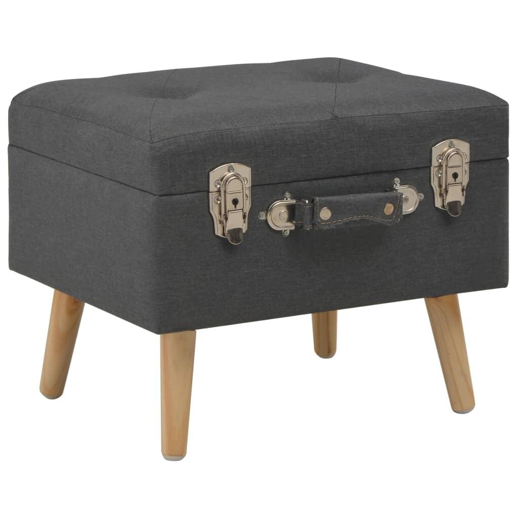 Helloshop26 - Sitzbank Pouf Aufbewahrungshocker 40 cm dunkelgrauer Stoff 3002158 Image