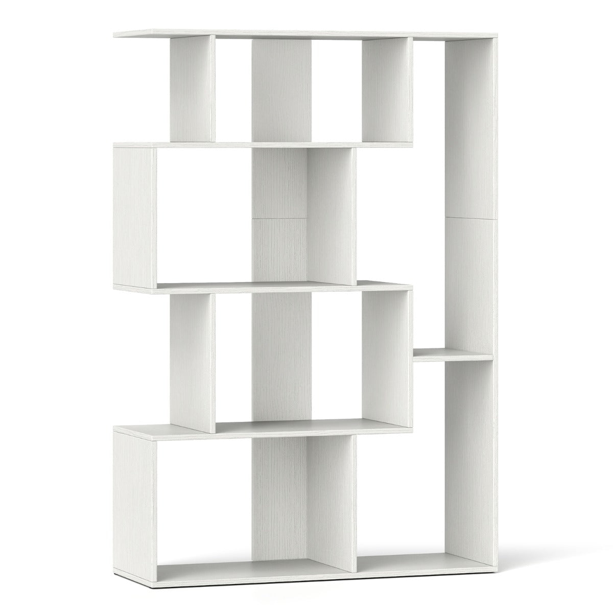 Helloshop26 - 4-stöckiges Bücherregal 80 x 30 x 119 cm mit erhöhter Sicherheit und modernem Design aus weißem Holz 20_0010691 Image