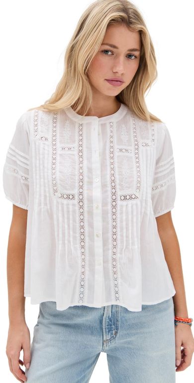 Claudia Shirt - White - Xirena Tops