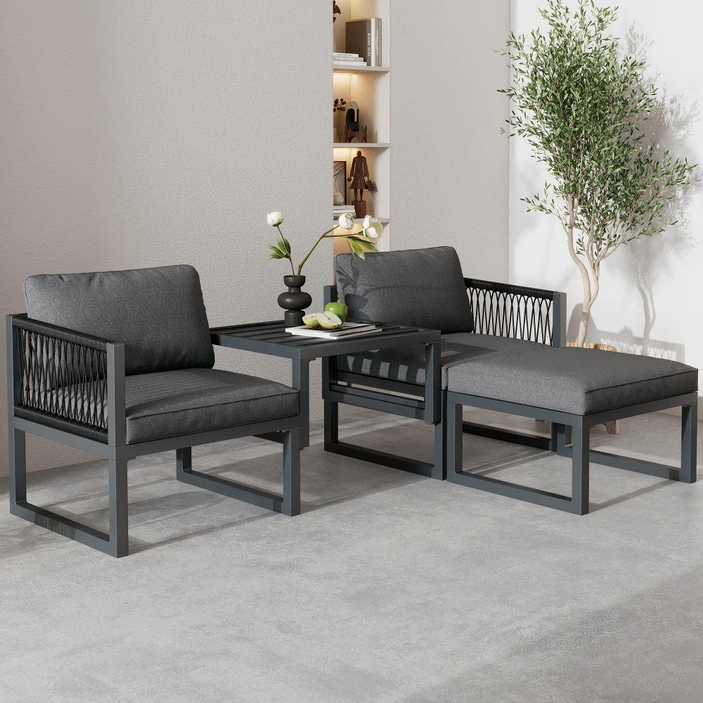 Garten-Lounge-Set, Gartenmöbel-Set, Terrassenmöbel-Set. 2 Sofas, 2 Sessel, verschiedene Kombinationen, verstellbar
