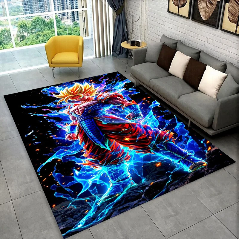 Cartoon D-Dragon Ball Anime-Spiel-Teppich für Spielzimmer, Schlafzimmer, Wohnzimmer, Sofa, Heimdekoration, Kinderteppich, rutschfeste Bodenmatte Image