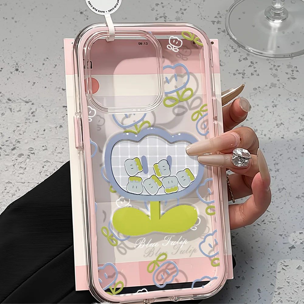 Weiche TPU Blumen-Bemalte Bonbonfarben Handyhülle für iPhone 17 Pro Max 16 13 11 15 14 12 Air 17promax 2-in-1 Transparente Abdeckung Image