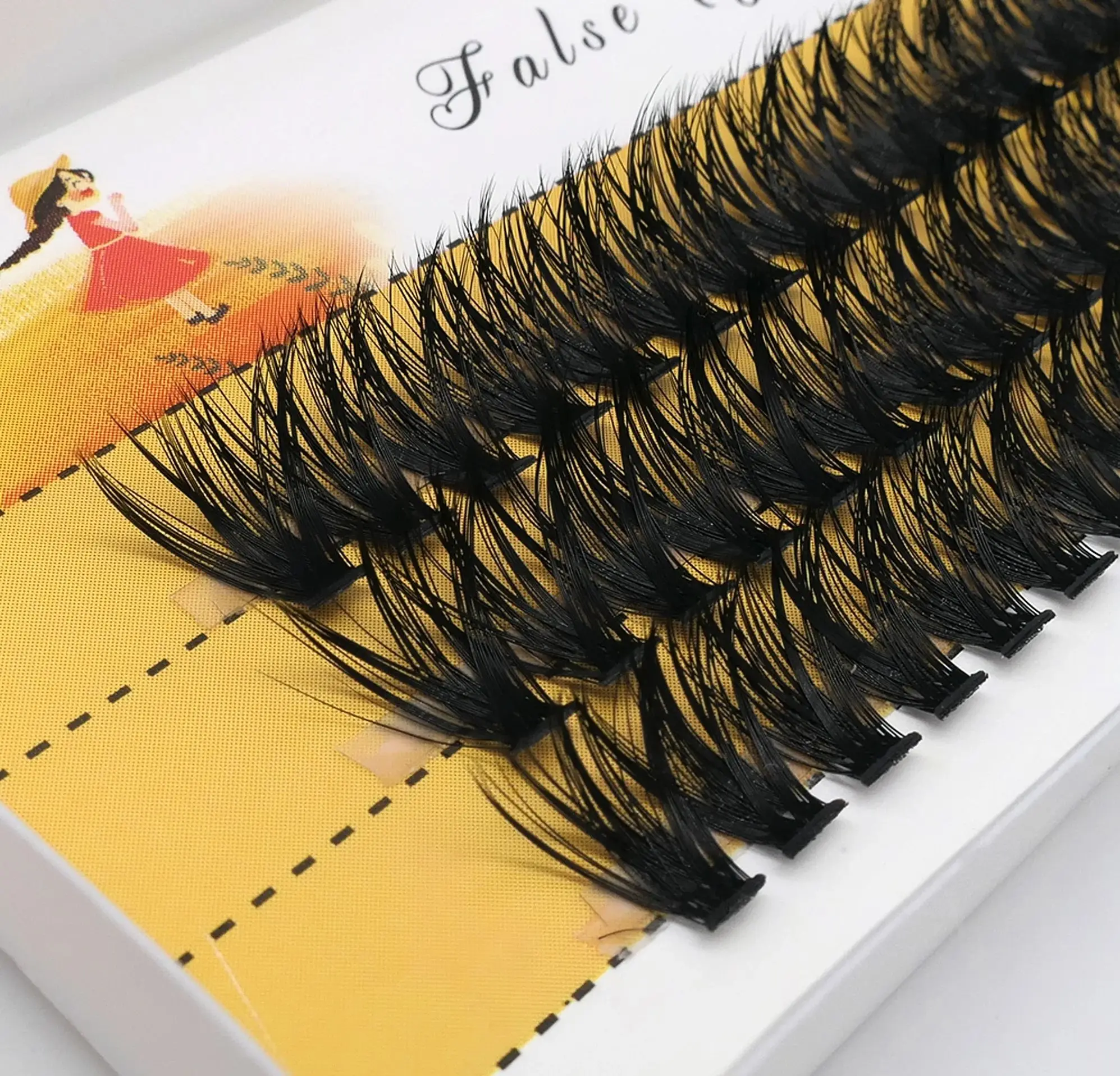 50D Cluster Wimpernverlängerung Natürliche Nerz Wimpern Volumen Fans Individuelle Wimpernbündel Professionelle Make-up Cilias Image