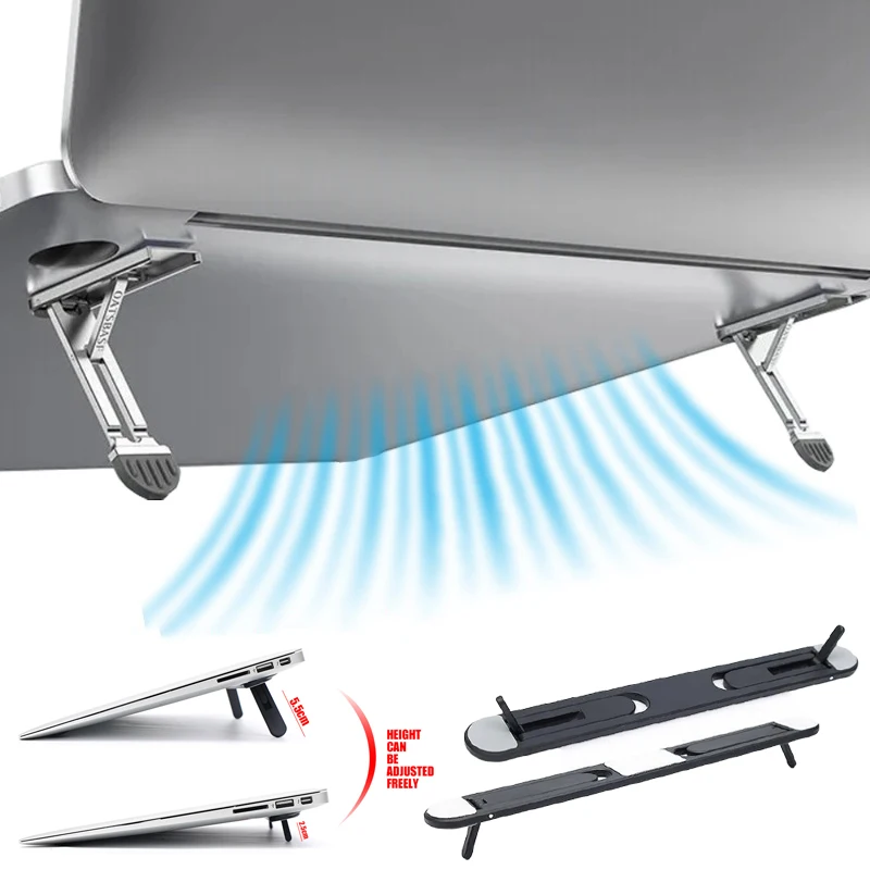 Faltbarer Laptop-Ständer für Macbook Samsung Unsichtbarer Notebook-Halter Kühlständer Universeller Selbstklebender Laptop-Ständer Image