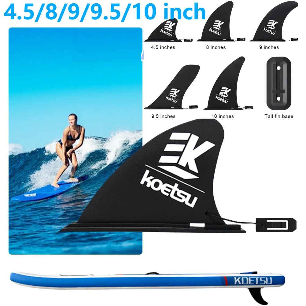 4.5/8/9/9.5/10 pollici Tavola da surf Pinna SUP Accessori Stand Up Paddle Board Pinna scorrevole Staccabile Surf Onda d'acqua Pinna Stabilizzatore