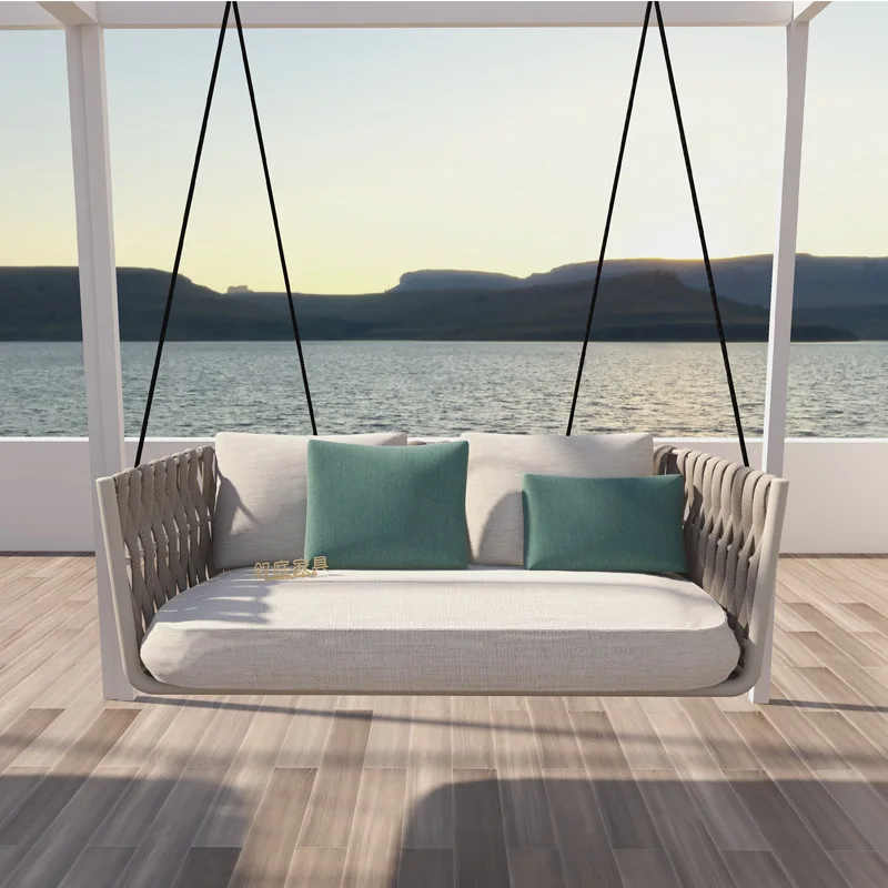 Outdoor-Hängesessel für Erwachsene, Doppel-Balkon-Hängekorb, Rattan-Stuhl für drinnen und draußen, Kinderschaukel, Lazy Chair