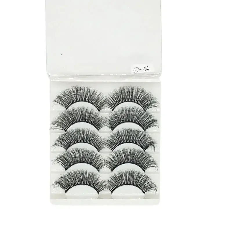 5 Paar Wimpern, natürlich lang, für Make-up, flauschige Nerzwimpern, falsche Wimpern, flauschige Volumenwimpern, künstliche Wimpernverlängerung, Make-up Image