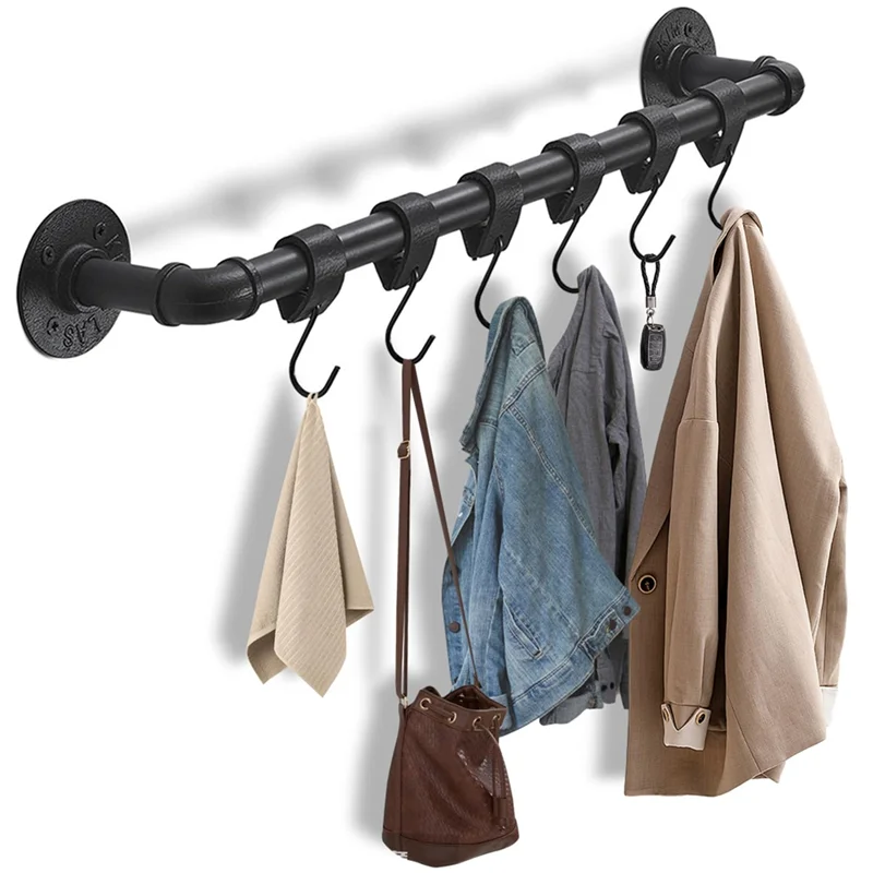 BAAR-S Haken, 10er-Pack S-Haken mit Lederschlaufe, Haken für Kleiderstange, Fensterhaken zum Aufhängen, Kleiderhaken, für Zuhause