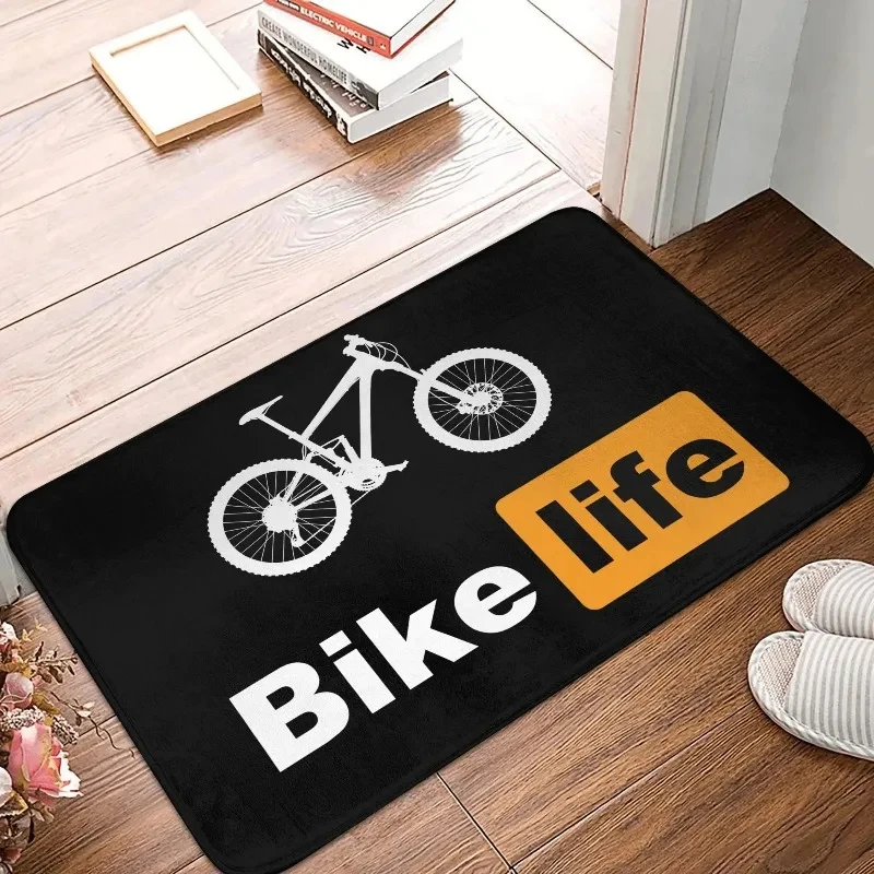 MTB Fahrrad Türmatte Bodenmatte Küche Bad Wohnzimmer Rutschfeste Outdoor-Fahrradmatte Eingangsteppich Fußmatte Image