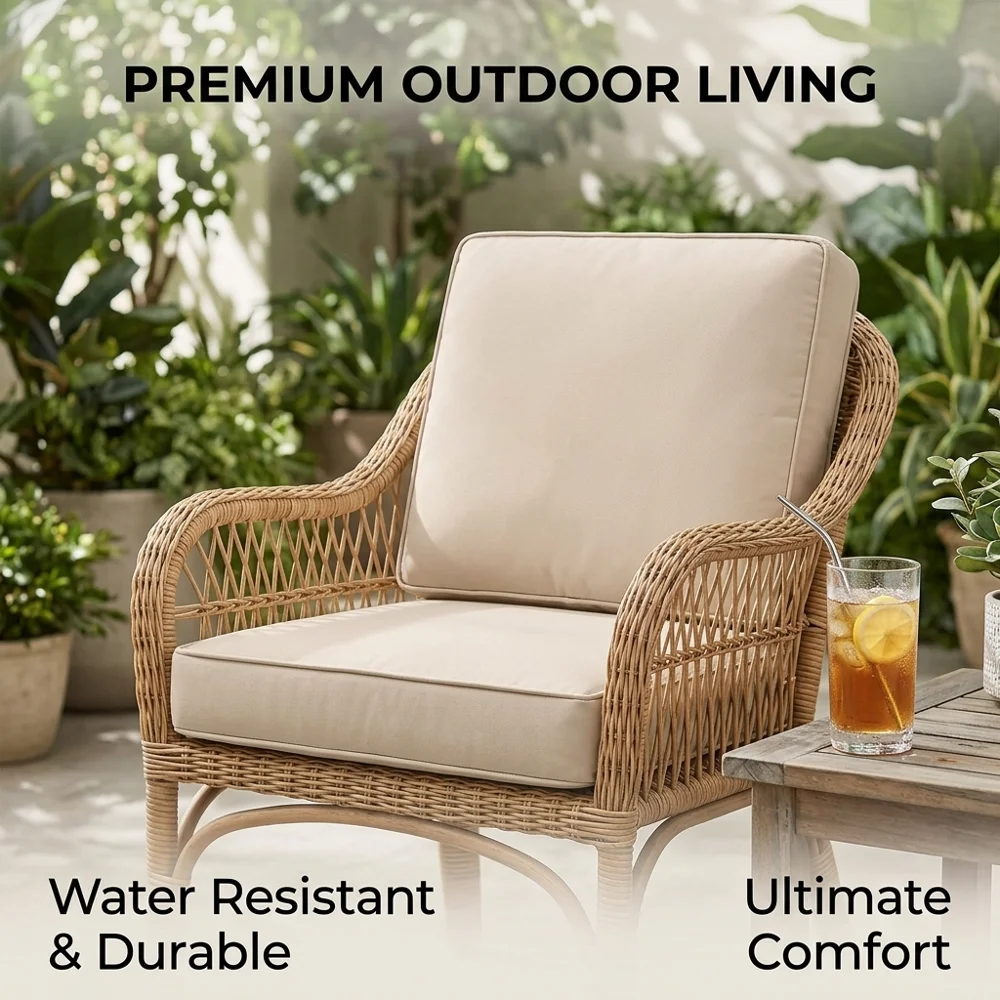 Winddichte, wasserabweisende Sitzbezüge für Terrassenstühle – 10 Größen, Ersatzbezüge für Terrassenkissen für Gartenmöbel