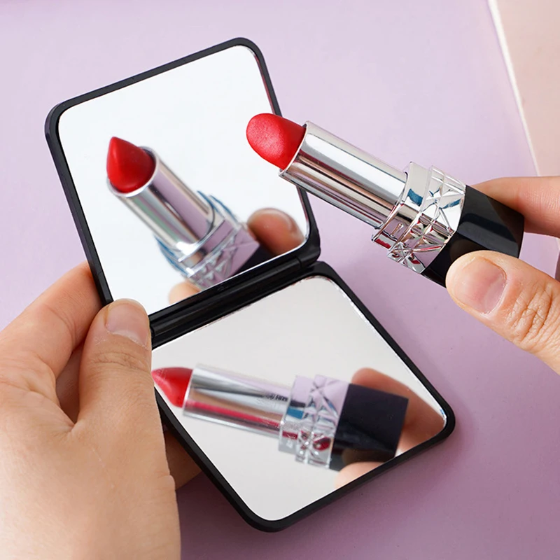 【Klappbarer Make-up-Spiegel, hochauflösender, tragbarer Taschenspiegel, doppelseitiger Make-up-Spiegel für Damen, rechteckiger Kosmetik-Make-up-Spiegel】