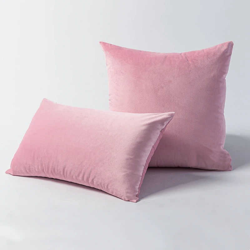 1 Stück dicker, weicher Samt-Kissenbezug, dekorativer Kissenbezug, 30 x 50, 45 x 45, 50 x 50, Raumdekoration, Kissenbezug, beige, rosa