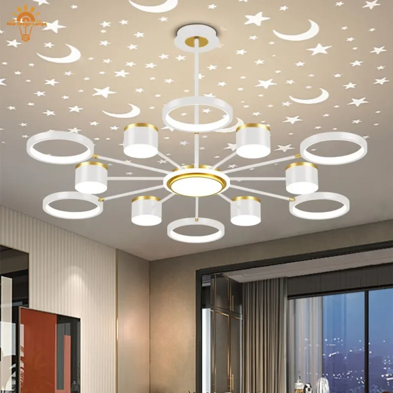 Moderne Led-deckenleuchter Für Wohnzimmer Schlafzimmer Sternen Led-deckenleuchte Leuchte Weiß Innen Stufenlose Decken Lampe