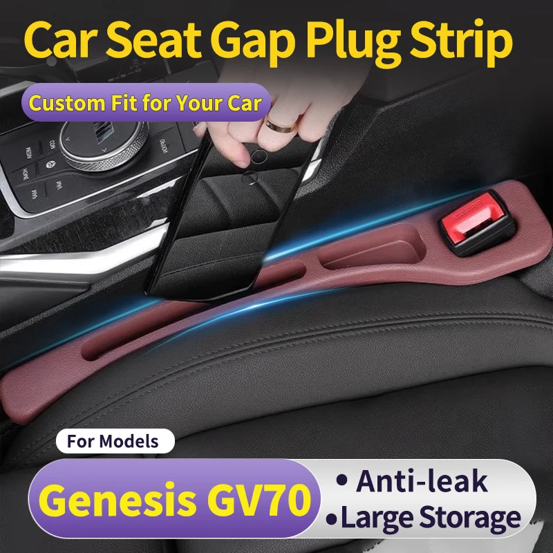 Autositz-Lückenfüllstreifen für Genesis GV70, auslaufsicheres und sturzsicheres Design; mit Aufbewahrungsfach für Mobiltelefone. Image