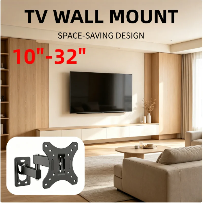 10-32 Zoll TV-Wandhalterung, verstellbar, VESA 100x100, hält bis zu 10 kg, LED-LCD-Monitorständer für den Heim- und Bürogebrauch Image