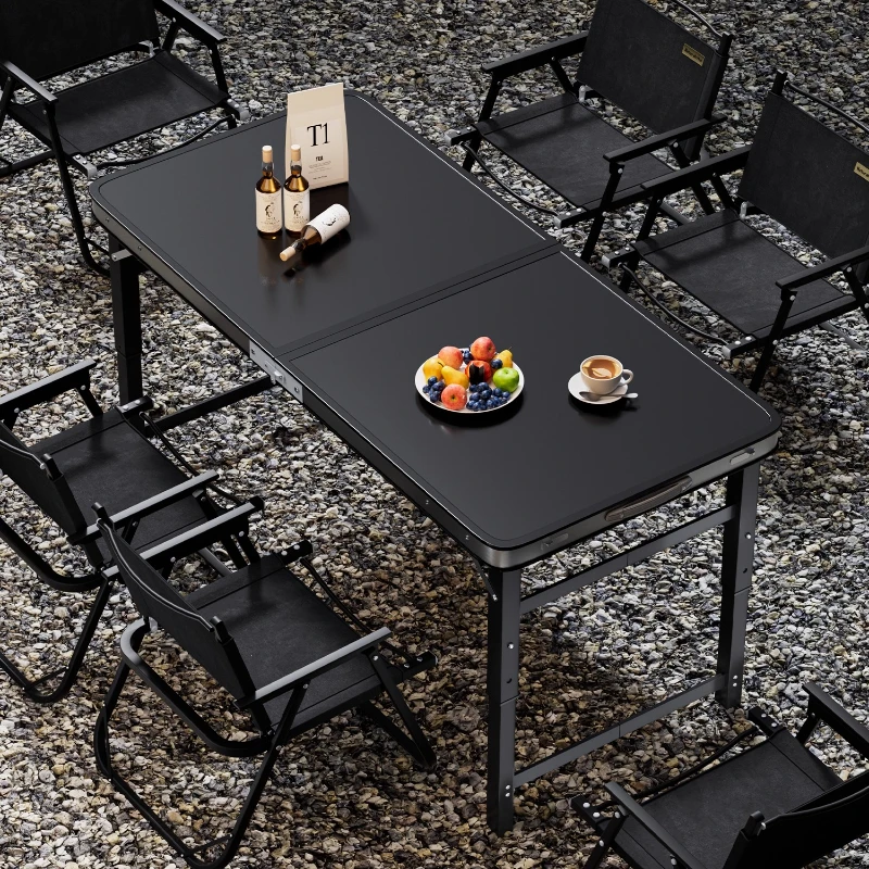 Tragbarer Klapptisch für den Außenbereich, Aluminiumlegierung, wasserdicht, schmutzabweisend, verdickter Picknicktisch, geräumige, stabile Desktop-Tische Image