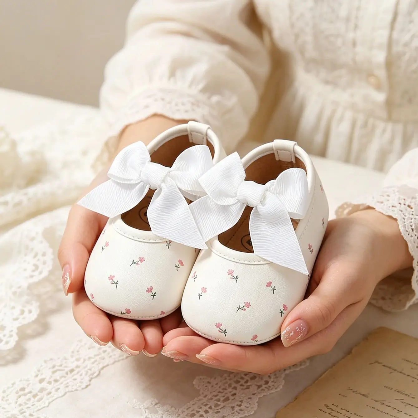 Mary-Jane-Schuhe für Babys, rutschfeste Sohle, Ballettschuhe, Prinzessinnenkleid, Hochzeitsschuhe, Schuhe für Neugeborene