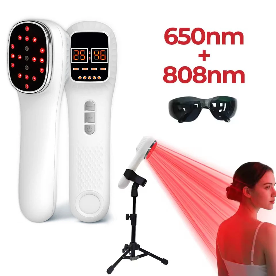 650nm + 808nm Handheld Gesicht Körper Rot Licht Infrarot Schönheit Gerät Haut Verjüngung Muskel Gelenk Körper Müdigkeit Relief Gesundheit pflege Image