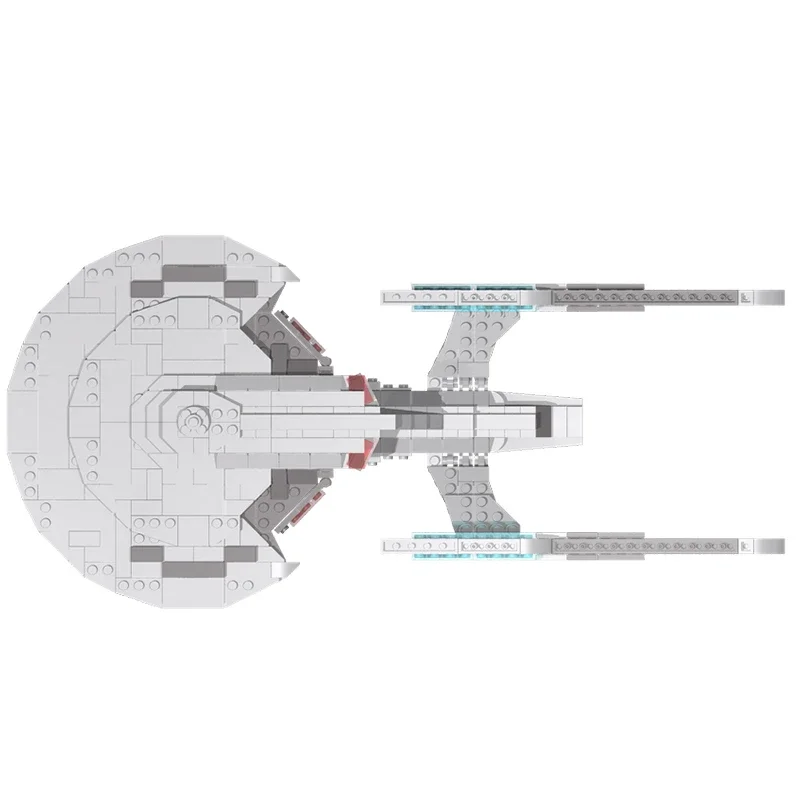 719-teiliges MOC Star Trek USS Enterprise-G Constitution-Klasse Raumschiff DIY Modellbausatz Fortgeschrittene Montage-Spielzeuge