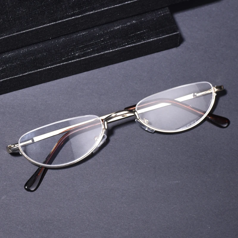 Goldrahmen 2026 Neue Metall-Lesebrille Klein und Rund für Damen und Herren mit Federscharnier Leichte Brillen mit Dioptrien +125+175+225 Image