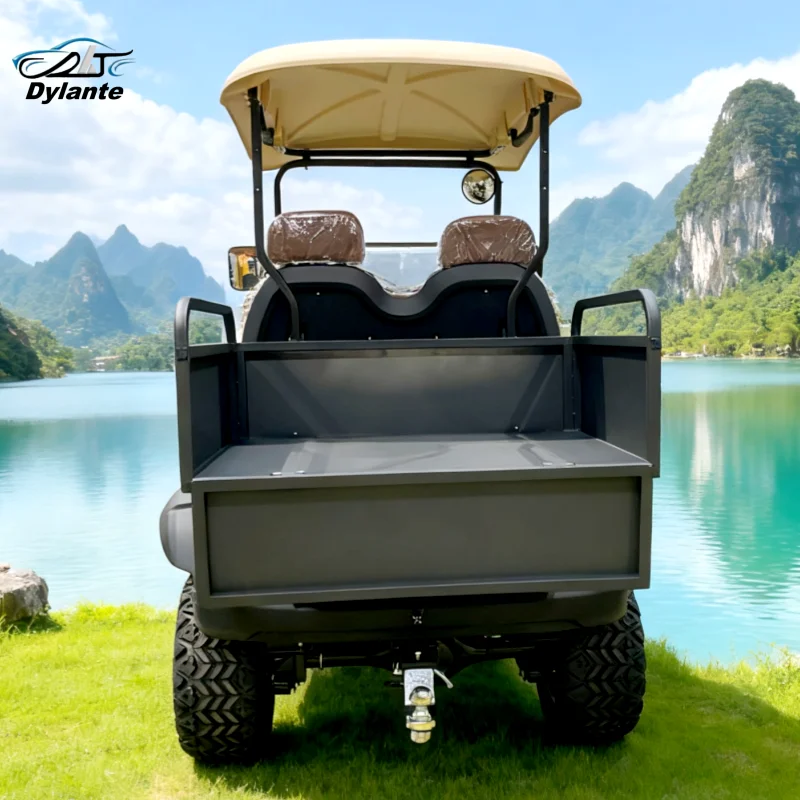 Brandneuer elektrischer Geländewagen mit Lithiumbatterie, 2-Sitzer-Solar-Golfwagen, Hinterradantrieb, 4-Rad-Scheibenbremsen Image