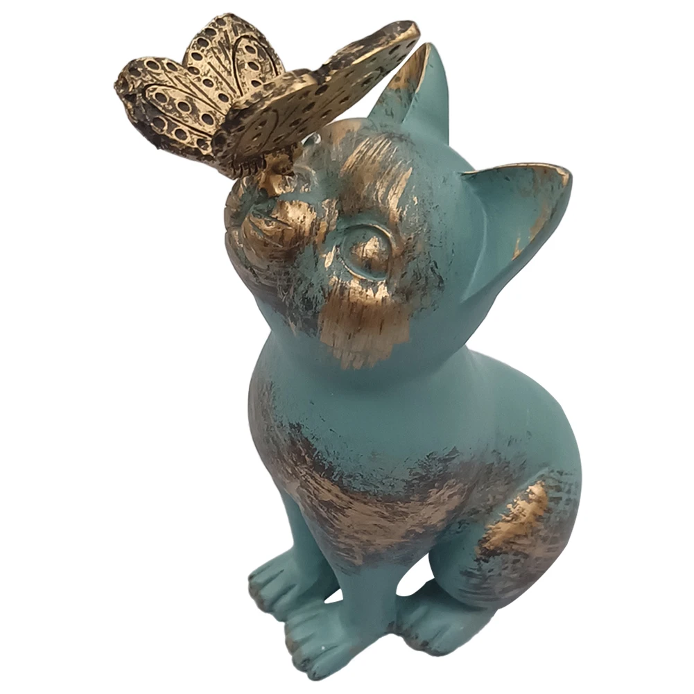 Garten-Resinfigur: Wasserdichte Katzen-Skulptur als Deko-Ornament für Haus und Garten