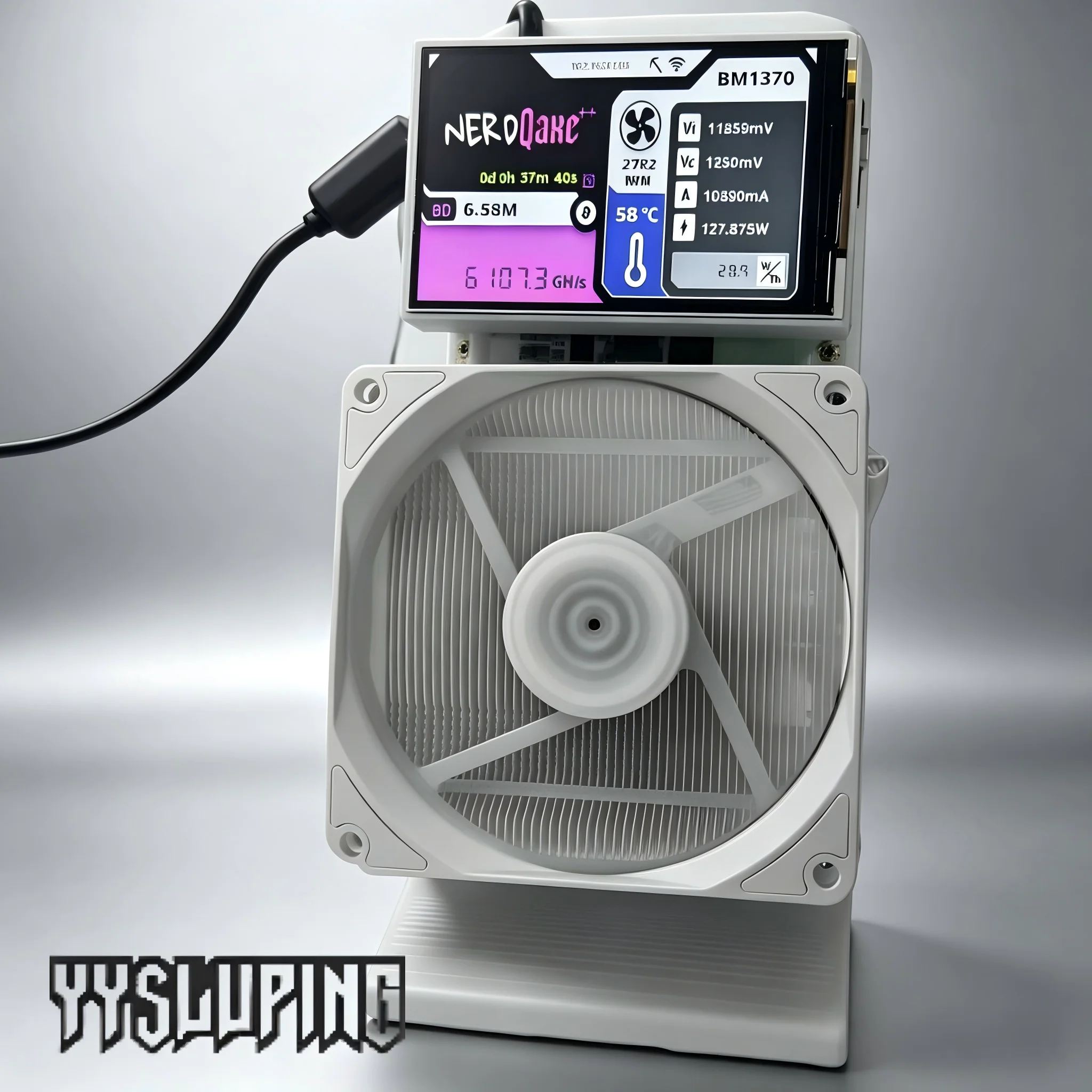 yysluping neuester BitNerdQaxe++ Rev6.1 Bitcoin Miner 6TH/s 120W BM1370 Chip SHA-256 Krypto-Mining-Gerät mit Netzteil Image