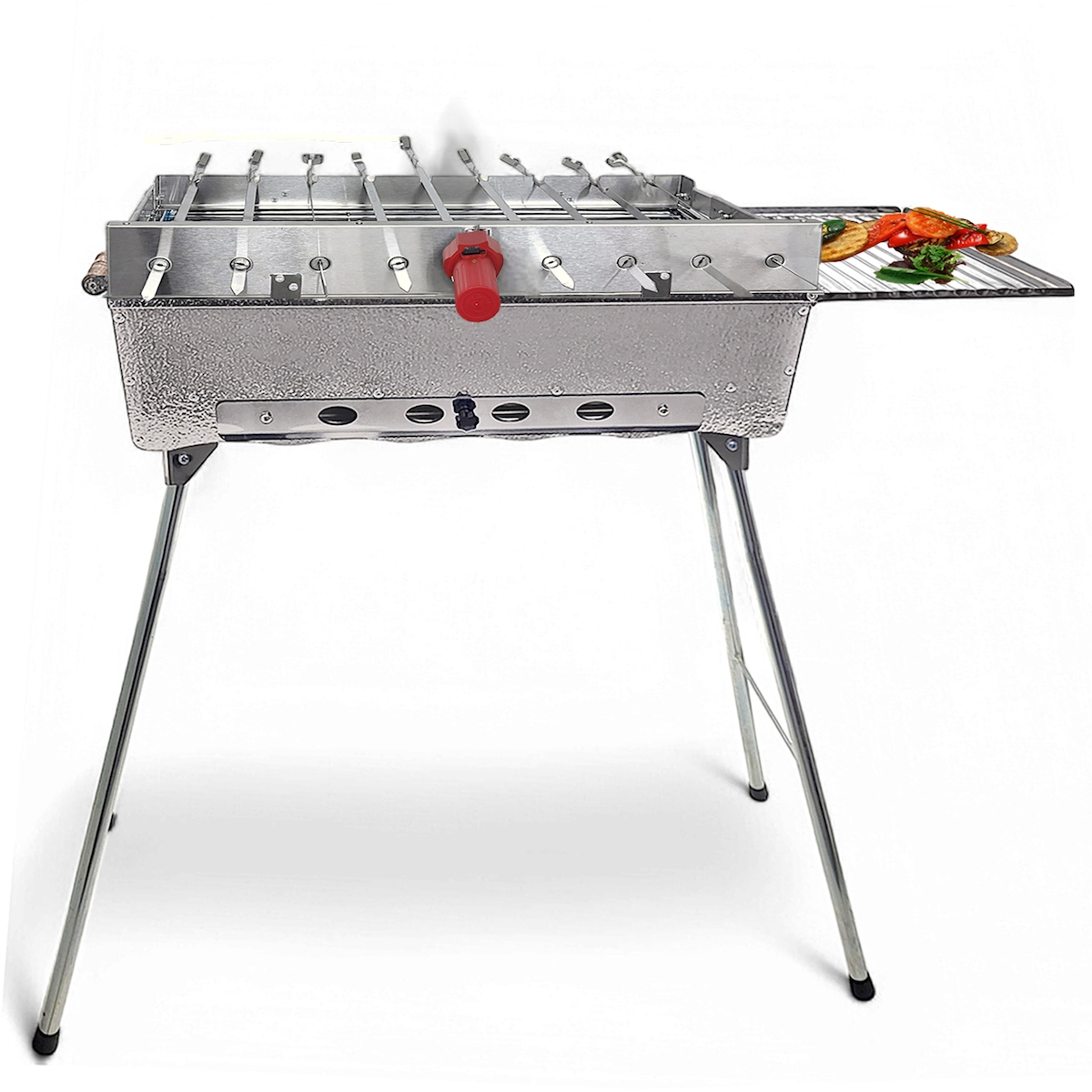 Grillpeter Mangal Astana Deluxe mit 9er Spießdreher Grillmotor USB und Powerbank Image
